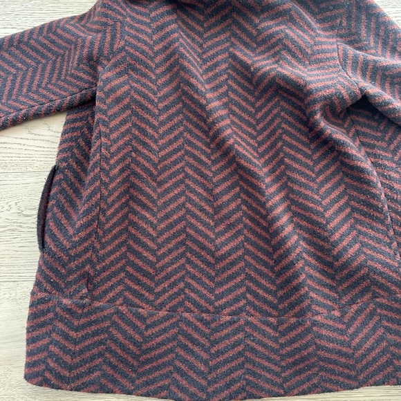 Anthropologie Moth Brown Chevron Sweater Coat - Picture 8 of 8